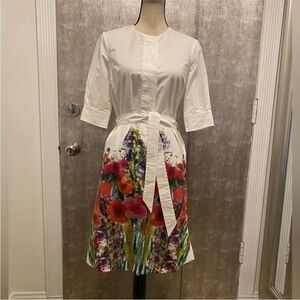 Les Copains  Floral belted dress, US4